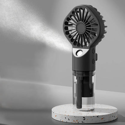 Portable Handheld Spray Fan Mini Humidifier Fan 4 Speeds Powerful Wind USB Rechargeable Water Spray Mist Fan Outdoor Small Fan